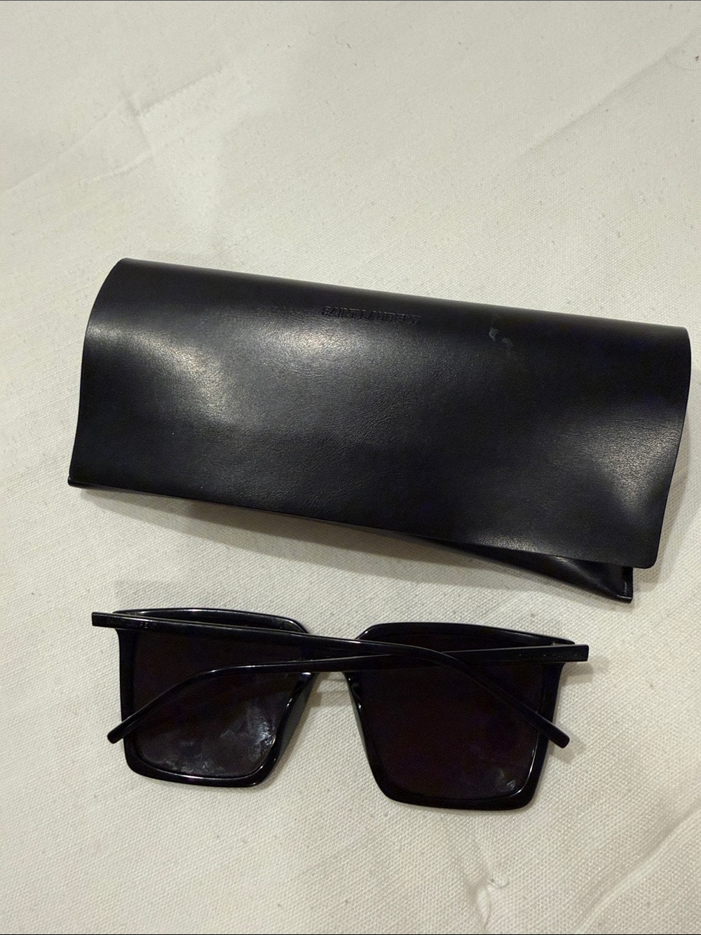 Saint Laurent Black Square Frame Sunglasses - Picture 2 of 3